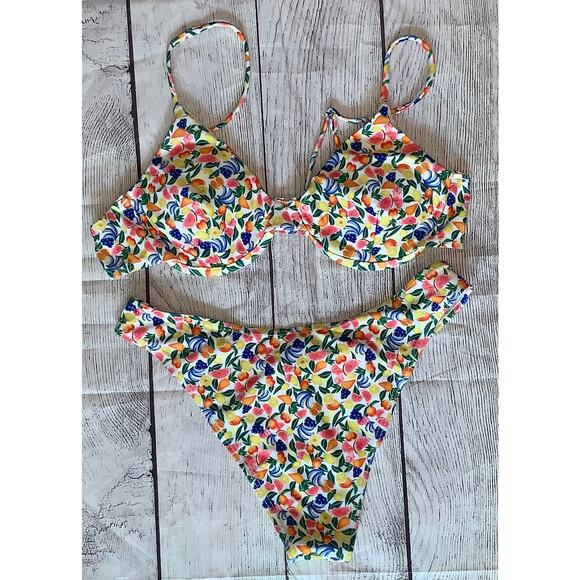 Fruit Print Two Piece Swimsuit- Size Small - Picture 5 of 6